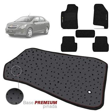 Imagem de Jogo de Tapete Carpete Pinado Compatível Com Cobalt 2012 13 14 15 16 17 Impermeável Lavável Logo Bordado 5 Peças