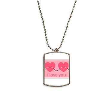 Imagem de Colar de aço inoxidável com pingente de coração de sorriso rosa para o Dia dos Namorados