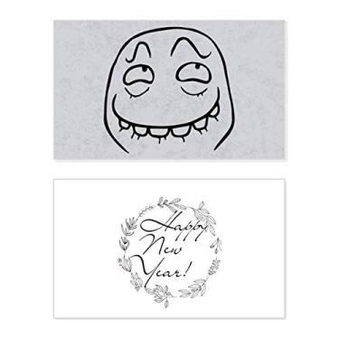 Imagem de Wretched Black Cute Chat Happy Pattern New Year Festival Greeting Card Bless Message Gift