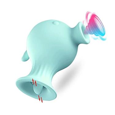 Imagem de Vibradores Estimulador Clitóris 7 Frequências Mamilo Sucção Lambendo Língua Brinquedos Sexuais Zatla Shop (Azul)