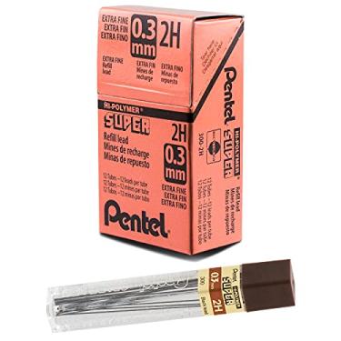 Imagem de Pentel Refil de grafite super alto polímero (0,3 mm) extra fino, 2H, 12 peças/tubo, caixa com 12 (300-2H)