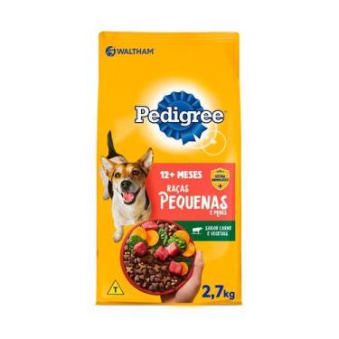 Imagem de Ração Pedigree Para Cães Adultos Raças Pequenas Carne E Vegetais 2,7Kg