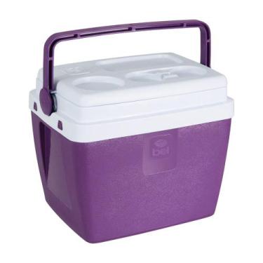 Imagem de Caixa Térmica Cooler Bel 12 Litros Roxa Açaí Com Alça Para Transporte