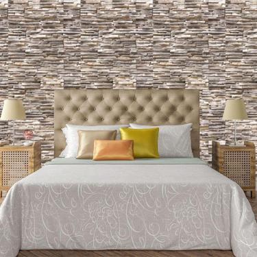 Imagem de Papel De Parede Adesivo Pedra Canjiquinha Rustica Lavável Cozinha 3 Metros