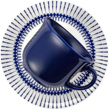Imagem de Kit 6 Xícaras Com Pires Biona Colb Oxford® Cerâmica 200 Ml