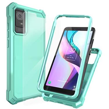 Imagem de Ailiber Capa de telefone TCL IONX, capa TCL ION V com protetor de tela, proteção de estrutura de 2 camadas, amortecedor de TPU com cantos à prova de choque, capa protetora resistente para telefone TCL ION X-verde menta