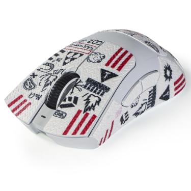 Imagem de immoenuc Adesivos de fita adesiva de mouse para Razer Deathadder V3 / V3 Pro Mouse antiderrapante, autoadesivo, pré-corte, resistente ao suor, acessórios para ratos de jogo (branco)