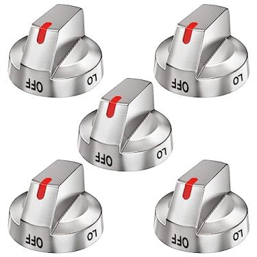 Imagem de [Atualizado] Botões de fogão DG64-00473A compatíveis com Samsung Gas Range, anel de força de proteção de aço inoxidável reforçado, botões de controle ultraduráveis de substituição para forno queimador