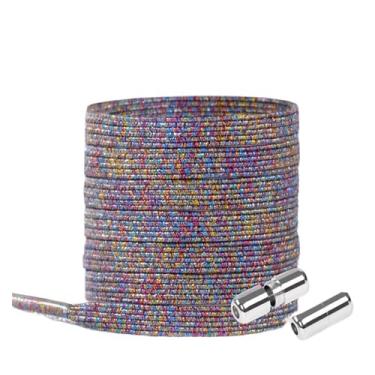 Imagem de Elastic Locking ShoeLace Metal Lock Shoe Laces Women No Tie Shoes Lace Kids Adult Unisex Sneakers Laces Strings (Color : Multicolor A)