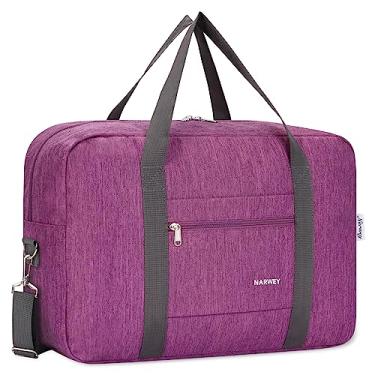 Imagem de Bolsa esportiva para viagem dobrável For Spirit Airlines para mulheres e meninas, Série 3112-thick roxo escuro (com alça de ombro)