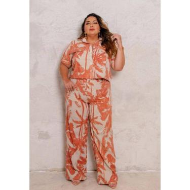 Imagem de Conjunto Feminino Plus Size Em Linho Estampado