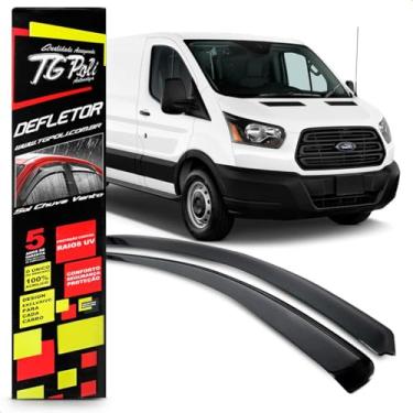 Imagem de Calha Chuva Defletor Transit 2010 A 2015 2 Portas Fumê 100% Acrílico