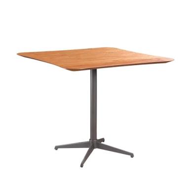 Imagem de Mesa de Jantar Copa Quadrada Castanho com Metal Grafite 90cm