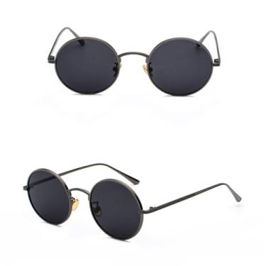 Imagem de Óculos de sol vintage masculino feminino estilo punk retrô armação de metal redonda lente colorida óculos de sol, 8, tamanho único