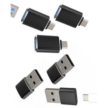 Imagem de Adaptador USB C para USB A (pacote com 2) Acessórios OTG tipo C para iPhone 15 MacBook Pro para iPad Air4 compatível com Samsung Power Car Charger Connector Thunderbolt 3 Cabo conversor de bloco de