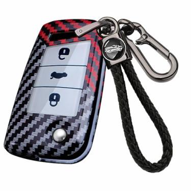 Imagem de HIBEYO Capa de chaveiro compatível com VW Golf 7 capa de chave de carro para Volkswagen Polo Tiguan MK7 Sagitar T-Roc Lavida capa para chave acessórios de material de PC protetor de chave de carro - B
