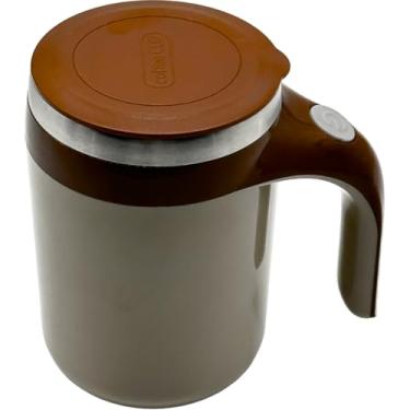 Imagem de Caneca Mixer Misturadora Magnética Térmica Portátil em Aço Inoxidável 380ML Marblue (Marrom)