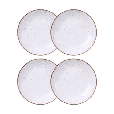 Imagem de Jogo de Pratos Fundo 4 Peças Rústico 22 cm Porcelana Decorada Tramontina