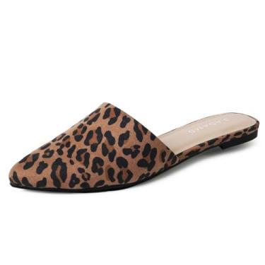 Imagem de J. Adams Lennox Mules para mulheres - Calcanhares fechados com bico fino, Leopardo, 39