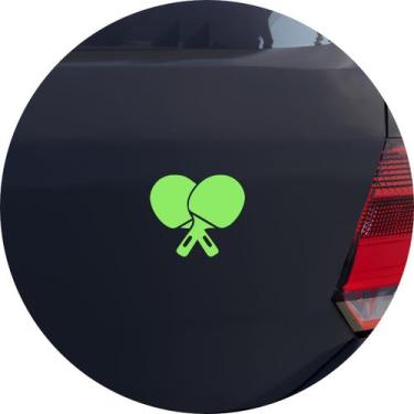 Imagem de Adesivo de Carro Raquetes de Tênis de Mesa Ping Pong - Cor Verde Claro