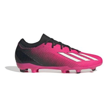 Imagem de adidas Tênis de futebol unissex X Speedportal.3 Firm Ground, Team Shock Rosa/Zero Metallic/Preto, 10 Women/9 Men