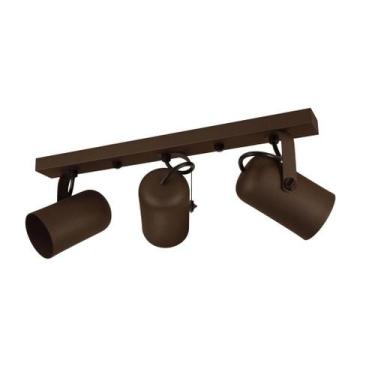 Imagem de Luminária Teto Trilho 3 Spots Direcionáveis Luxo Marrom 1273 - Preludi