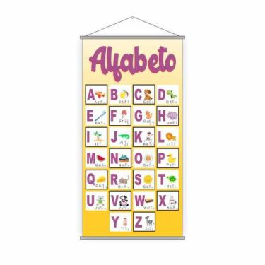 Imagem de Banner Escolar Pedagógico Alfabetário 4 Letras 120X65Cm - Plimshop