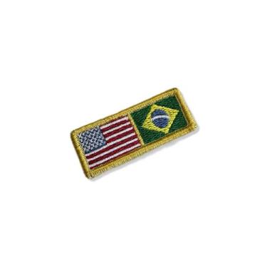 Imagem de BP0055-0403-041 USA Brasil Patch Bordado 5,5x2,5cm - BR44