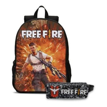 Imagem de Kit Mochila Com Estojo Escolar Game Free Fire Menino e Menina  - Use T