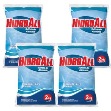 Imagem de Kit 4 Decantador Impurezas Sulfato De Alumínio Hidroall 2kg