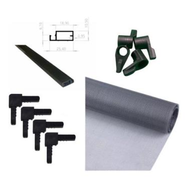 Imagem de Tela Mosquiteira Kit Para Janela Completa Metragem 100x100 - London Al