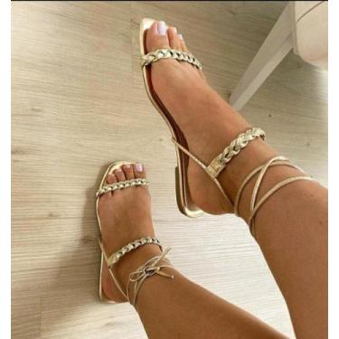 Imagem de Sandália Rasteira Rasteirinha Moda Feminina Amaração - Art Boots, Dour