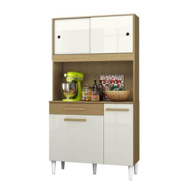 Imagem de Kit Cozinha 4 Portas 02 De Correr 01 Gaveta 91 Cm Atacama Off White MD