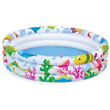 Imagem de Piscina Infantil 3 Anéis 180l Inflável Para Bolinhas Água PVC Plástico Colorido