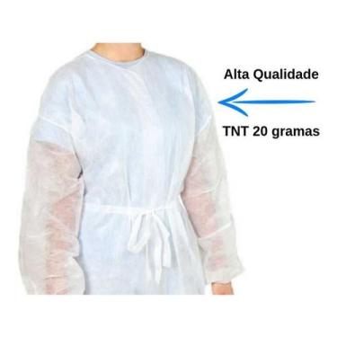 Imagem de Avental Hospitalar Descartável Manga Longa TNT Gramatura 20 com Anvisa