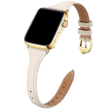 Imagem de WFEAGL Pulseira feminina de couro para Apple Watch Ultra 2 Ultra, SE e séries 9, 8, 7, 6, 5, 4, 3, 2 e 1 de 42 mm, 44 mm, 45 mm e 49 mm