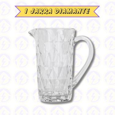 Imagem de Jarra Vidro Efeito Diamante 1 L Resistente Suco Agua Drink 1 UN - The 