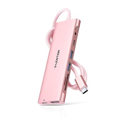 Imagem de LENTION Hub Usb C de Cabo Longo de 3,3 Pés com 4K Hdmi, 2 Usb 3.0, Leitor de Cartão, Aux, Tipo C Compatível com Dados/Carregamento 2023-2016 Macbook Pro, Mac Air/Surface, Mais, Adaptador de Driver Est