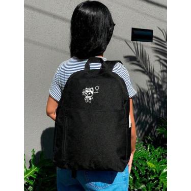 Imagem de Mochila Nylon Bolso Vertical GATO NA PRAIA Estampada Personalizada Res