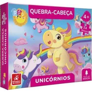 Imagem de QUEBRA-CABEÇA Madeira Unicornios 24 Peças - Brinc Crianca