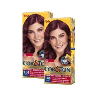 Imagem de Kit 2 Coloração Niely Cor&Ton Violine 3.66 - Cor & Ton