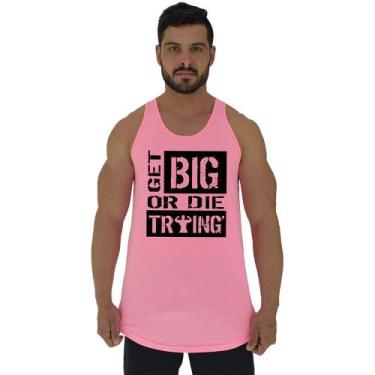 Imagem de Regata Longline Estampada Masculina MXD Conceito Get Big or Die, Rosa 
