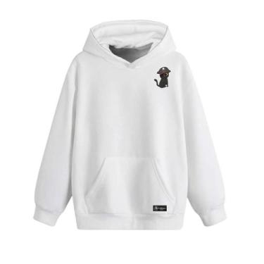 Imagem de Blusão Moletom Canguru Pirata Gato Infantil Personalizado com Capuz e 