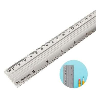 Imagem de Réguas Metálicas De Alumínio Metal Régua Escolar Material Atacado Régu
