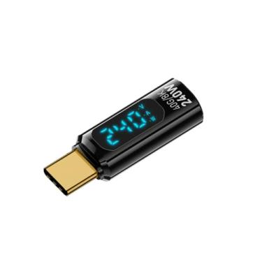 Imagem de NATEFEMIN Display LED Adaptador USB Tipo-C PD 240W Extensão USB C para telefone laptop