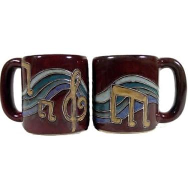 Imagem de Mara Ceramic Stoneware Caneca de notas musicais de 473 ml (conjunto de 2)