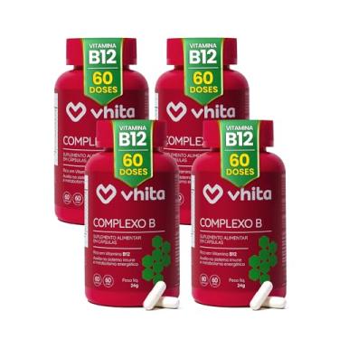 Imagem de Vhita Complexo B, Suplemento Alimentar com Vitaminas B1, B2, B3, B5, B6, B7, B9 e B12, Rico em Vitamina B12, Manganês, 60 Cápsulas - 4 unidades