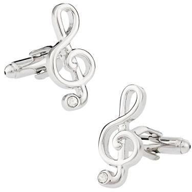 Imagem de Abotoaduras de nota musical com caixa de apresentação Cuff-Daddy Treble Clef