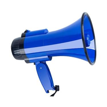 Imagem de Milageto Amplificador portátil ao ar livre megafone 500m de distância com alça presentes azul portátil 30w para resgate fãs de torcida beisebol