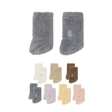 Imagem de Konny Botas e gorros fofos de lã de inverno para bebês, Botas novas - azul cinza, 6 meses